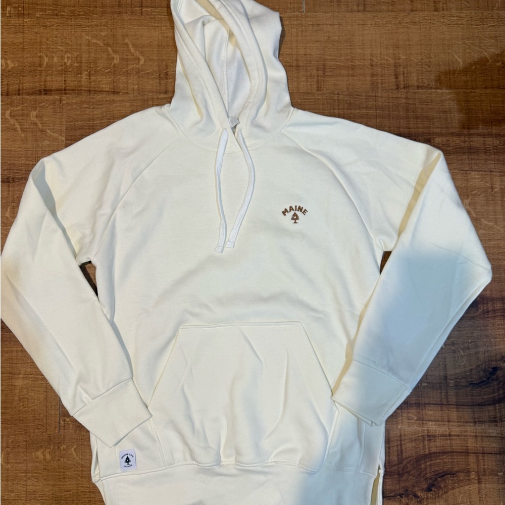 NWOT Maine Embroidered Cream Hoodie